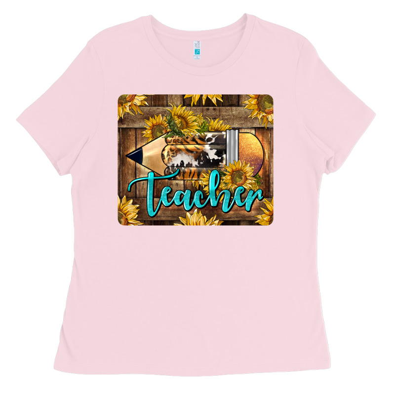 Western Teacher Pencil With Sunflowers Ladies Tee by LillyAllenDesigns | Teevron