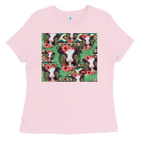 Bubblegum Pink baby cow floral aztec tumbler Ladies Tee - Jasminsmagicworld