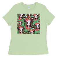 Matcha baby cow floral aztec tumbler Ladies Tee - Jasminsmagicworld