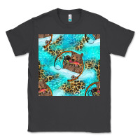 Smoke Mama Bear Hunting Fish With Leopard Seamless Pattern Classic Tee - BundleAndBundleShop