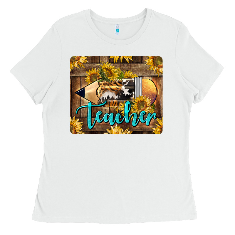 Western Teacher Pencil With Sunflowers Ladies Tee by LillyAllenDesigns | Teevron