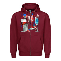 Burgundy american wine Zipper Hoodie - CowGirlArtShop