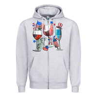 Heather Grey american wine Zipper Hoodie - CowGirlArtShop
