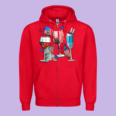 American Wine Zipper Hoodie Designed By Cowgirlartshop