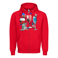 Red american wine Zipper Hoodie - CowGirlArtShop