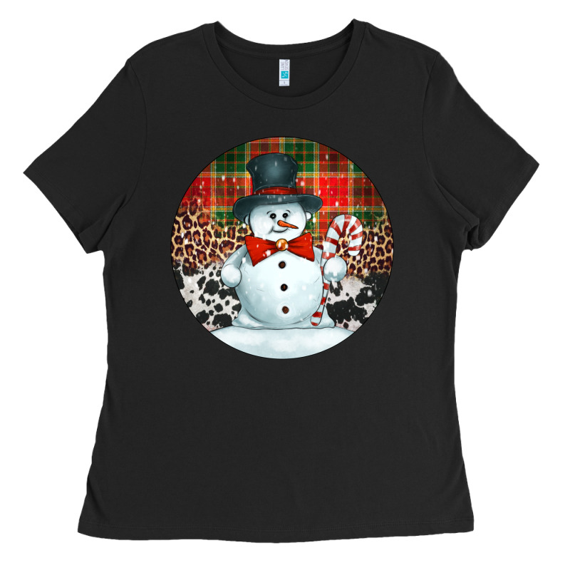 Western Snowman Christmas Ornament Ladies Tee by Jasminsmagicworld | Teevron