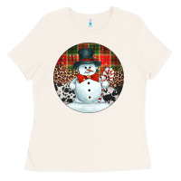 Bone western snowman christmas ornament Ladies Tee - Jasminsmagicworld