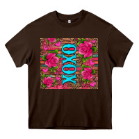 Chocolate Brown xoxo valentine's day pink roses and hearts Heavy Core Tee - Jasminsmagicworld