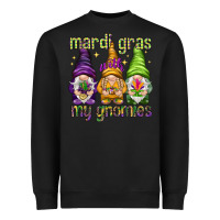 Black Mardi Gras with my gnomes Heavyweight Sweatshirt - NancyCooperArtShop