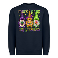 Navy Mardi Gras with my gnomes Heavyweight Sweatshirt - NancyCooperArtShop