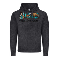 Vintage Black peace love west bison Vintage Hoodie - RanaPortraitStore