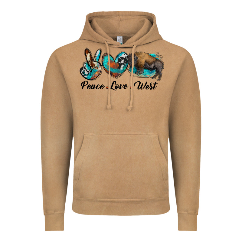 Peace Love West Bison Vintage Hoodie by RanaPortraitStore | Teevron