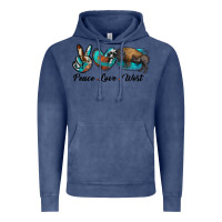 Vintage Denim peace love west bison Vintage Hoodie - RanaPortraitStore