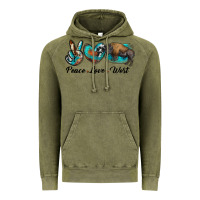 Vintage Olive peace love west bison Vintage Hoodie - RanaPortraitStore