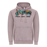 Vintage Zinc peace love west bison Vintage Hoodie - RanaPortraitStore