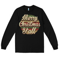 Black Merry Christmas Y'all Long Sleeve Tee - Bettercallsaul