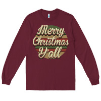 Burgundy Merry Christmas Y'all Long Sleeve Tee - Bettercallsaul