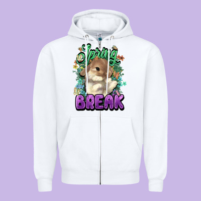 Easter Spring Break Easter Day Zipper Hoodie Designed By Howdyjamesfarm