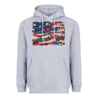 Heather Grey Leopard glitter American flag Heavyweight Hoodie - FaDigitalArtStudio