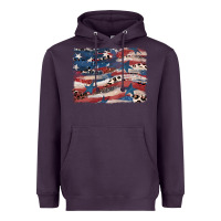 Plum Leopard glitter American flag Heavyweight Hoodie - FaDigitalArtStudio