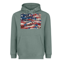 Sage Leopard glitter American flag Heavyweight Hoodie - FaDigitalArtStudio