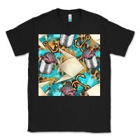 Black Paper Fish And Canned With Anchor Seamless Pattern Pbs Classic Tee - BundleAndBundleShop