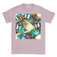 Lilac Paper Fish And Canned With Anchor Seamless Pattern Pbs Classic Tee - BundleAndBundleShop