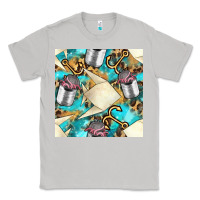 Moon Dust Paper Fish And Canned With Anchor Seamless Pattern Pbs Classic Tee - BundleAndBundleShop
