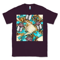 Plum Paper Fish And Canned With Anchor Seamless Pattern Pbs Classic Tee - BundleAndBundleShop