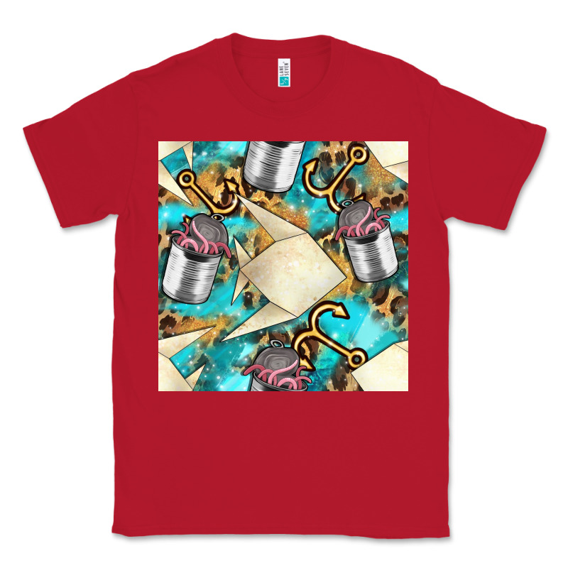 Paper Fish And Canned With Anchor Seamless Pattern Pbs Classic Tee by BundleAndBundleShop | Teevron