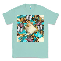Seafoam Paper Fish And Canned With Anchor Seamless Pattern Pbs Classic Tee - BundleAndBundleShop