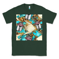 Sports Green Paper Fish And Canned With Anchor Seamless Pattern Pbs Classic Tee - BundleAndBundleShop