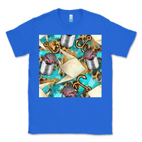 True Royal Paper Fish And Canned With Anchor Seamless Pattern Pbs Classic Tee - BundleAndBundleShop