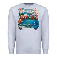 Heather Grey Customize USA truck Premium Sweatshirt - FaDigitalArtStudio