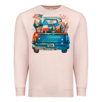 Pale Pink Customize USA truck Premium Sweatshirt - FaDigitalArtStudio