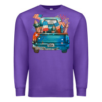 Purple Customize USA truck Premium Sweatshirt - FaDigitalArtStudio