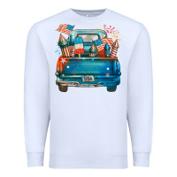 White Customize USA truck Premium Sweatshirt - FaDigitalArtStudio
