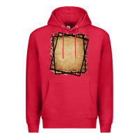 Cardinal Burlap and Leopard  Black Frame Premium Hoodie - CowCowDesign