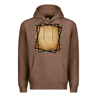 Chestnut Burlap and Leopard  Black Frame Premium Hoodie - CowCowDesign
