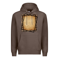 Coffee Burlap and Leopard  Black Frame Premium Hoodie - CowCowDesign