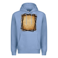 Colony Blue Burlap and Leopard  Black Frame Premium Hoodie - CowCowDesign