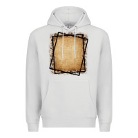 Dove Grey Burlap and Leopard  Black Frame Premium Hoodie - CowCowDesign