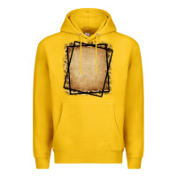 Lemon Burlap and Leopard  Black Frame Premium Hoodie - CowCowDesign