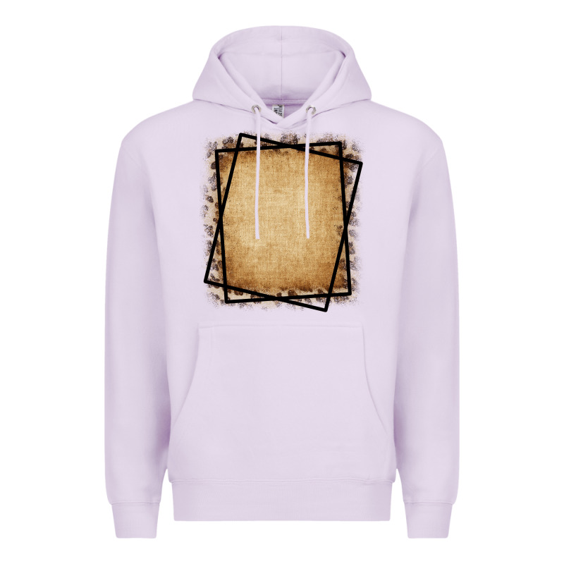 Burlap And Leopard  Black Frame Premium Hoodie by CowCowDesign | Teevron