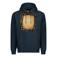 Navy Burlap and Leopard  Black Frame Premium Hoodie - CowCowDesign