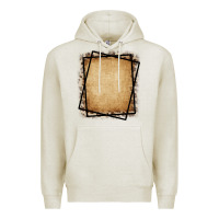 Oatmeal Heather Burlap and Leopard  Black Frame Premium Hoodie - CowCowDesign