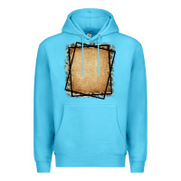 Ocean Blue Burlap and Leopard  Black Frame Premium Hoodie - CowCowDesign