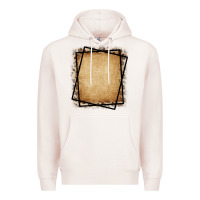 Pale Pink Burlap and Leopard  Black Frame Premium Hoodie - CowCowDesign