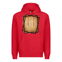 Red Burlap and Leopard  Black Frame Premium Hoodie - CowCowDesign