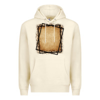 Sandshell Burlap and Leopard  Black Frame Premium Hoodie - CowCowDesign